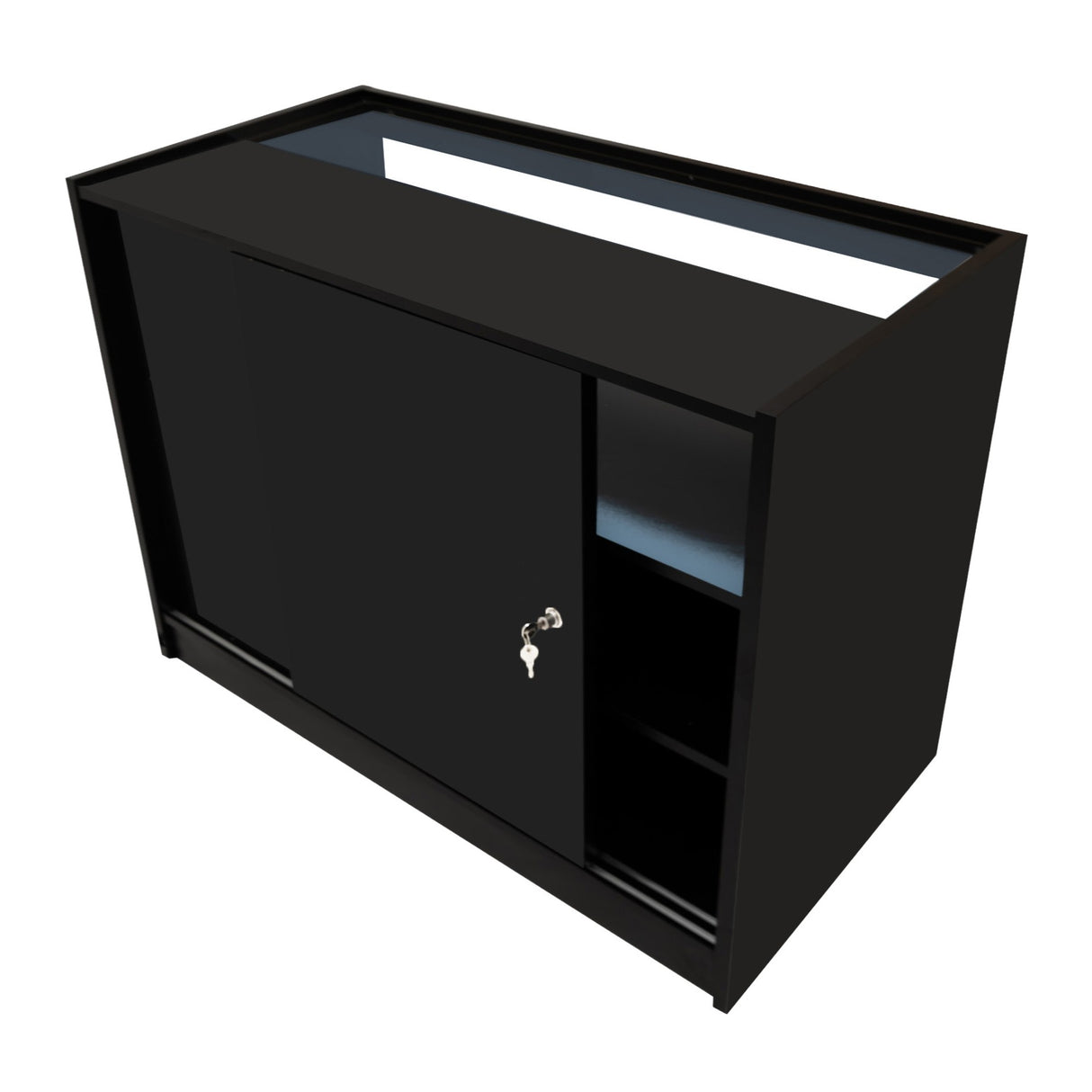 Mostrador Comercial con Luz LED B1200 – Negro