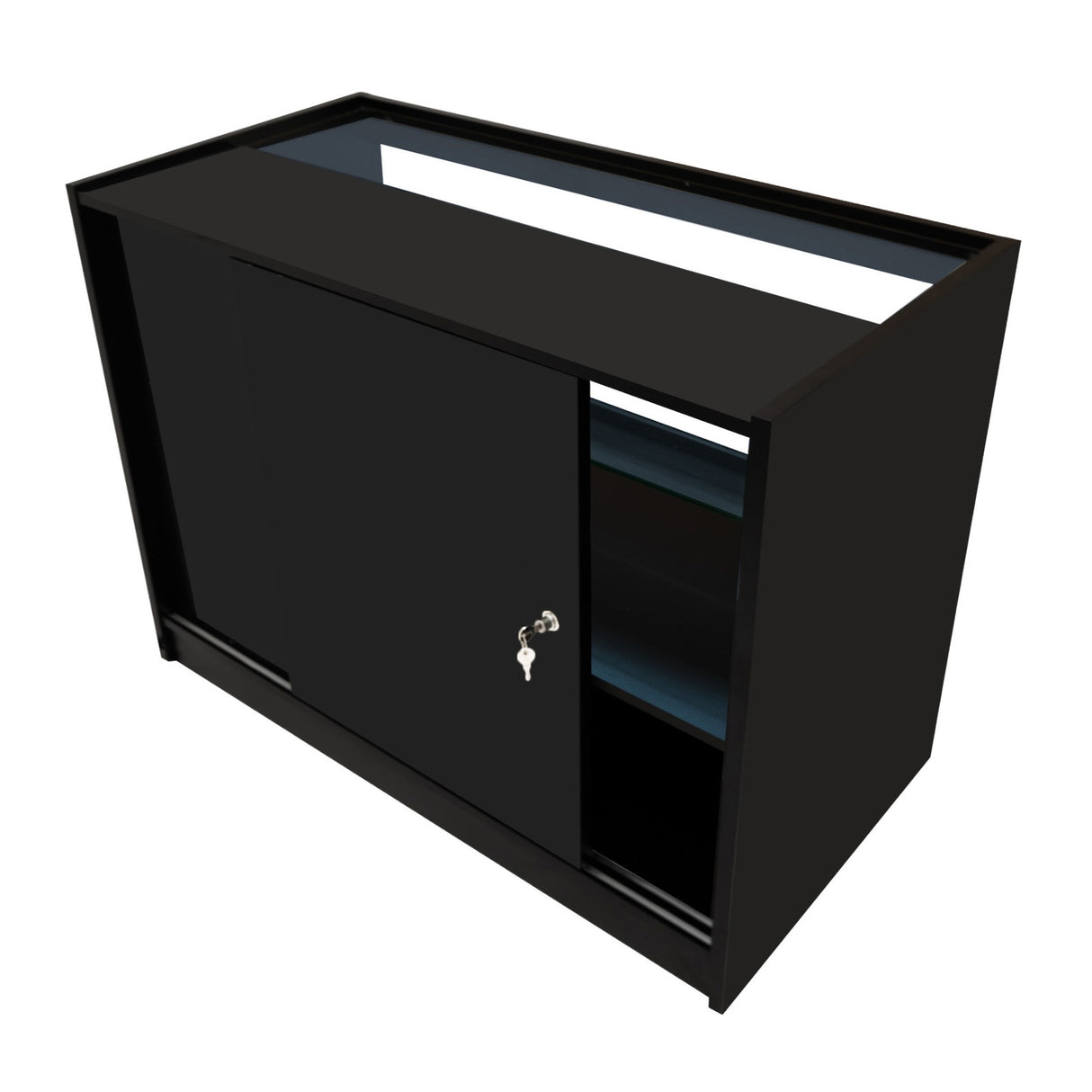 Mostrador Comercial con Luz LED C1200 – Negro