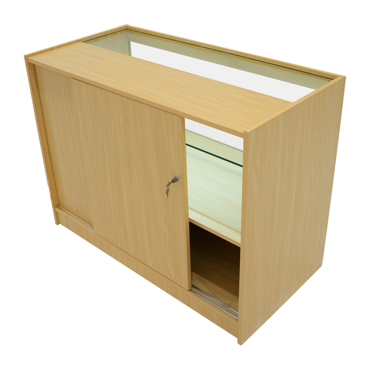 Mostrador Comercial con Luz LED C1200 – Arce