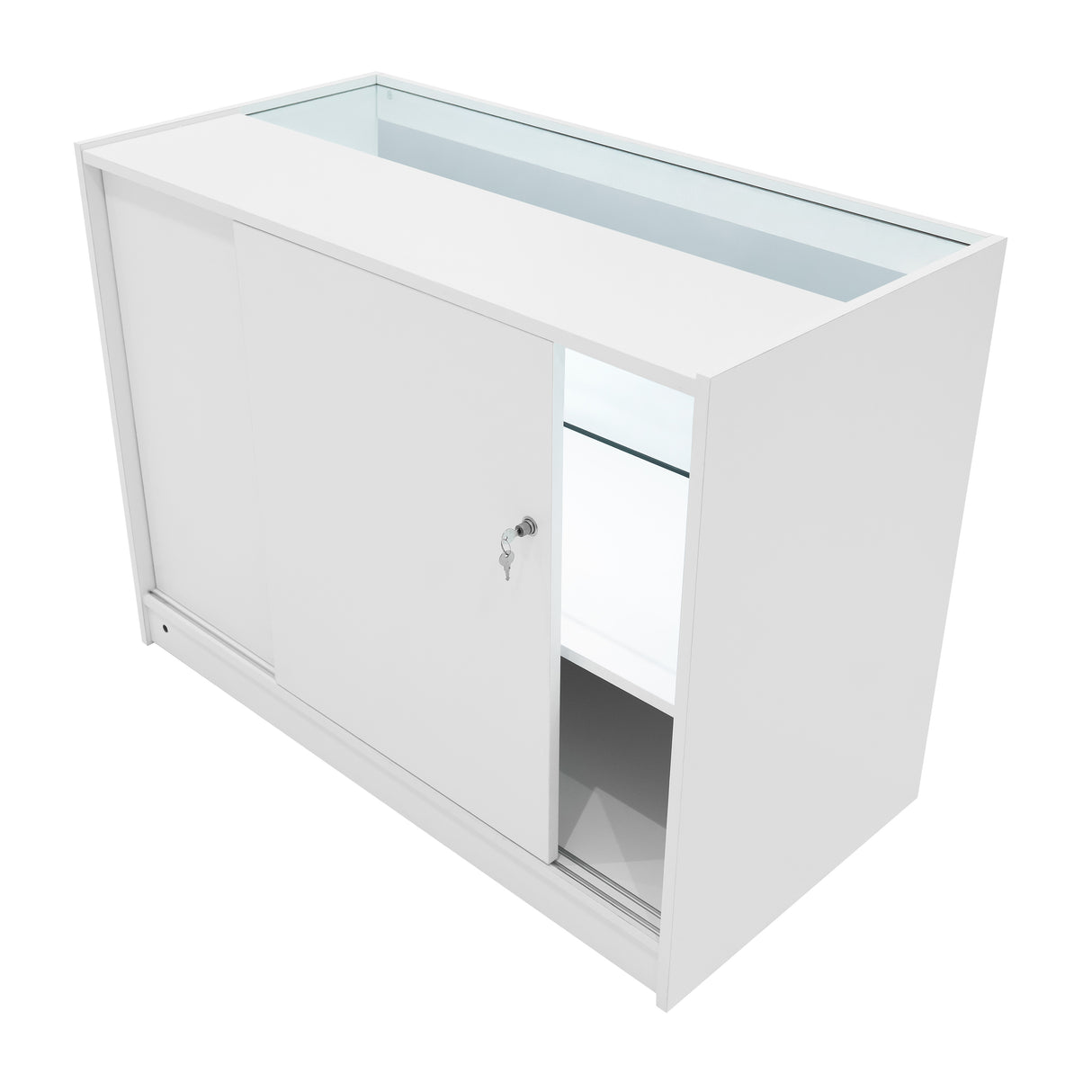 Mostrador Comercial con Luz LED C1200 – Blanco