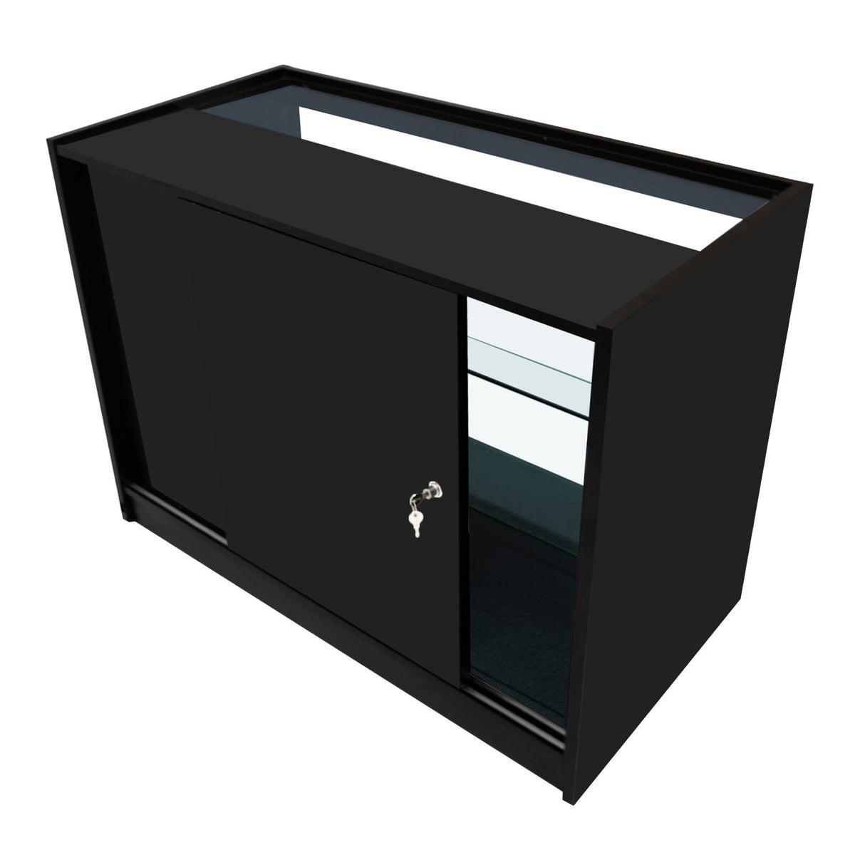 Mostrador Comercial con Luz LED K1200 – Negro