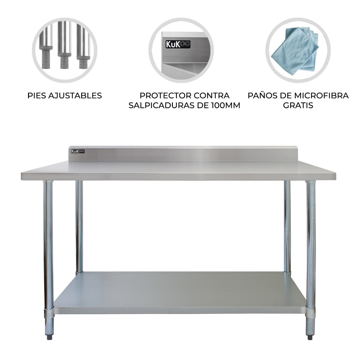 Mesa de Catering Comercial de Acero Inoxidable – 120x90x60cm