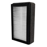 Filtro HEPA para secador de manos automático MaxBlast, con marco negro y superficie blanca, diseñado para capturar partículas finas
