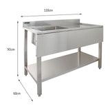 KuKoo Fregadero de Cocina de Acero Inoxidable – Escurridor a la Izquierda