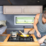 Armario superior para caravana con borde negro – 120 cm x 25 cm x 25 cm