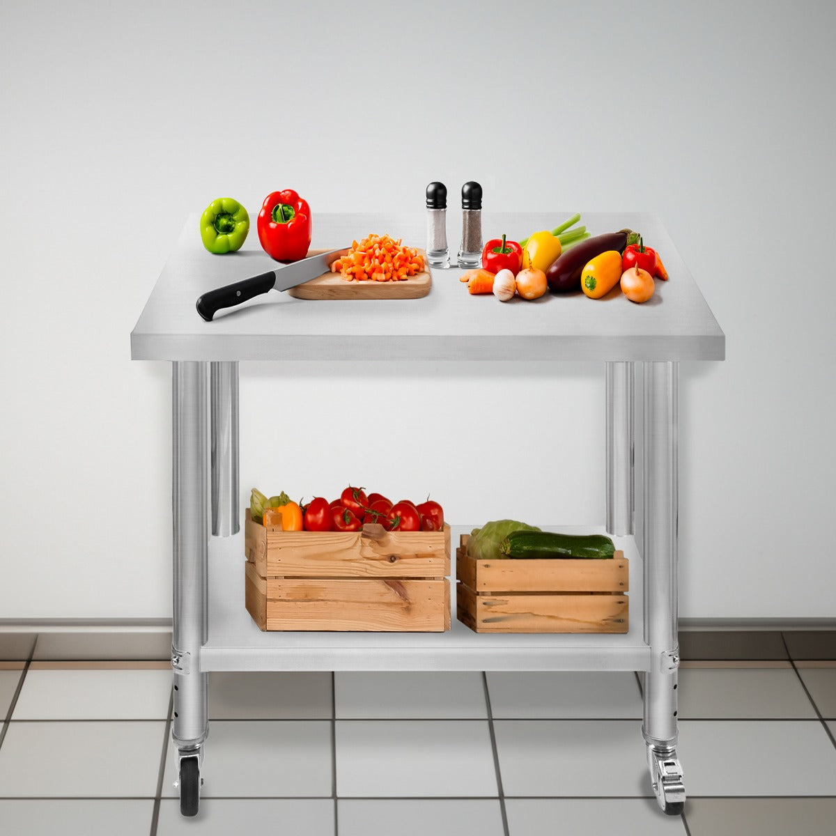 KuKoo Mesa de Trabajo de Cocina – 76cm x 90cm x 86cm