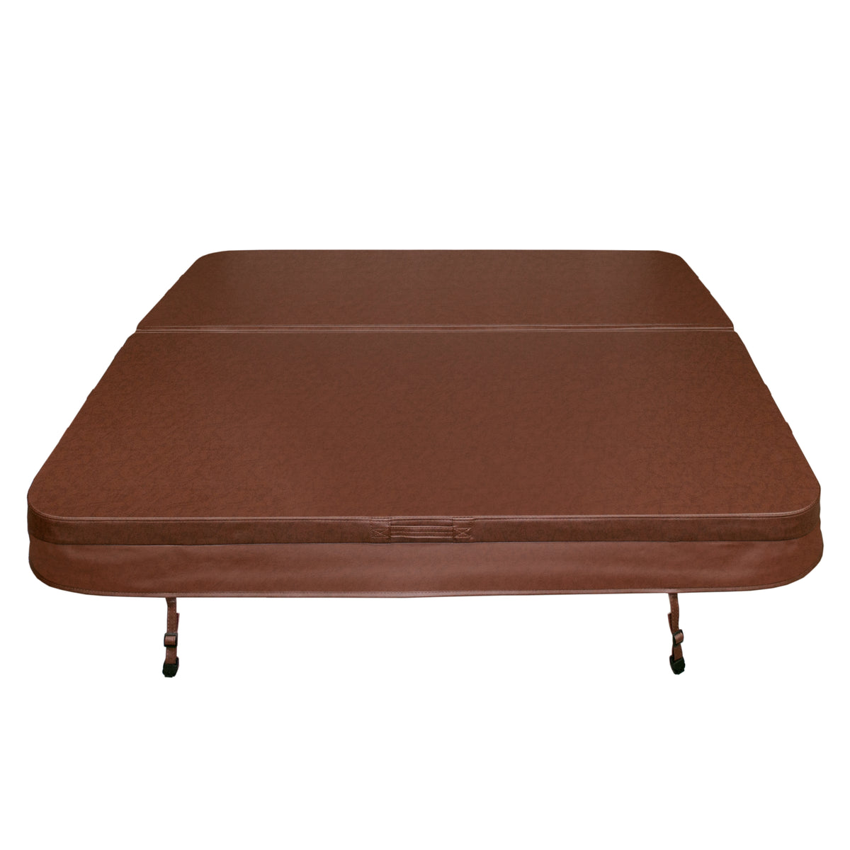 Cubierta marrón de 2m x 2m para jacuzzi, con textura suave y resistente, ideal para proteger el jacuzzi de la suciedad y el clima