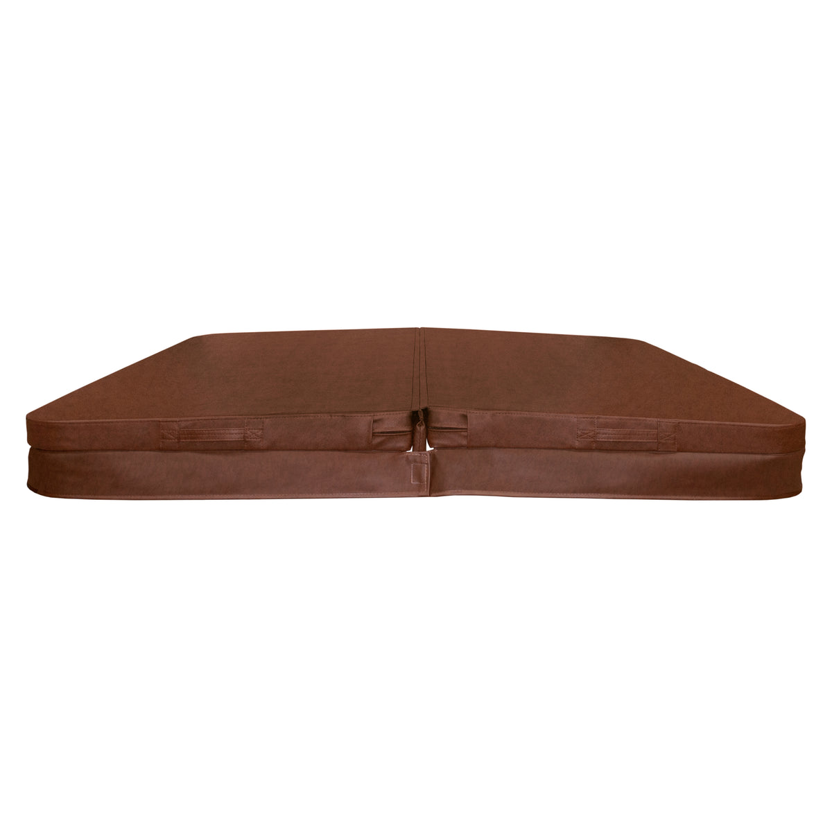 Cubierta marrón de 2m x 2m para jacuzzi, con textura suave y resistente, diseñada para proteger y mantener el agua limpia