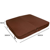 Cubierta marrón de 2m x 2m para jacuzzi, con textura suave y resistente, ideal para proteger el jacuzzi de la suciedad y el clima