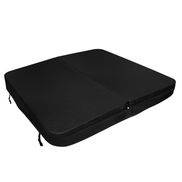 Cubierta negra de 2m x 2m para jacuzzi, con textura suave y resistente, ideal para proteger y mantener el calor del agua