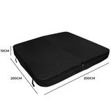 Cubierta negra de 2m x 2m para jacuzzi, con textura suave y resistente, ideal para proteger y mantener el calor del agua