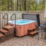 Cubierta negra de 2m x 2m para jacuzzi, con textura resistente, diseñada para proteger y mantener el jacuzzi en óptimas condiciones