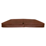 Cubierta marrón para jacuzzi de 2,1m x 2,1m, con textura suave y resistente, ideal para proteger y mantener el agua limpia