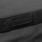 Cubierta negra de 2,1m x 2,1m para jacuzzi, con textura suave y asas laterales para fácil manejo y ajuste seguro