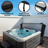 Cubierta 2,1m x 2,1m para Jacuzzi - Negro