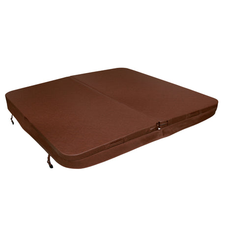 Cubierta marrón de 2,2m x 2,2m para jacuzzi, con textura suave y resistente, ideal para proteger el jacuzzi de la suciedad y el clima