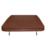 Cubierta marrón para jacuzzi de 2,2m x 2,2m, con textura suave y resistente, diseñada para proteger y mantener el agua limpia