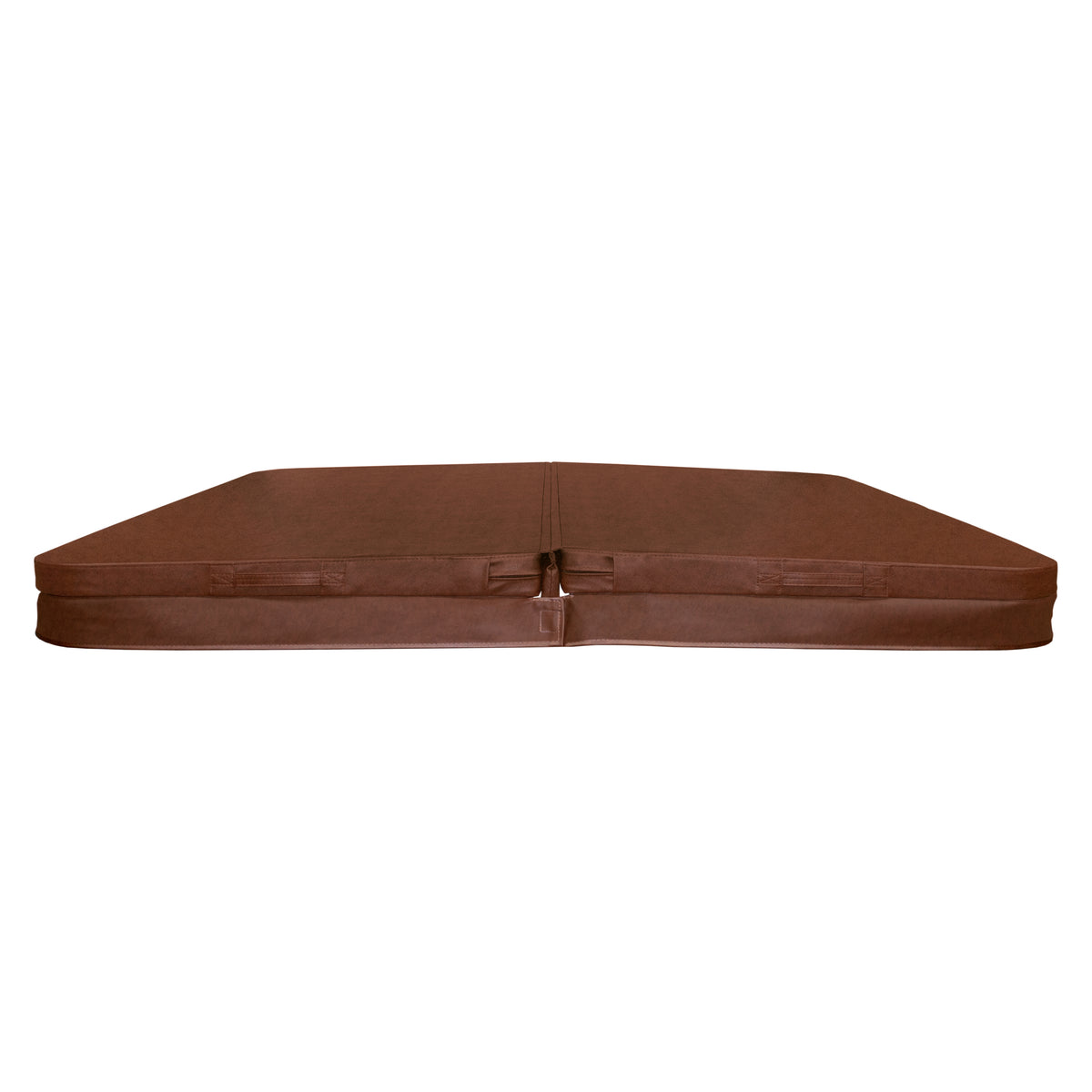 Cubierta marrón para jacuzzi de 2,2m x 2,2m, con textura suave y resistente, diseñada para proteger y aislar el agua