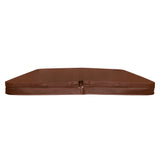 Cubierta marrón para jacuzzi de 2,2m x 2,2m, con textura suave y resistente, diseñada para proteger y aislar el agua
