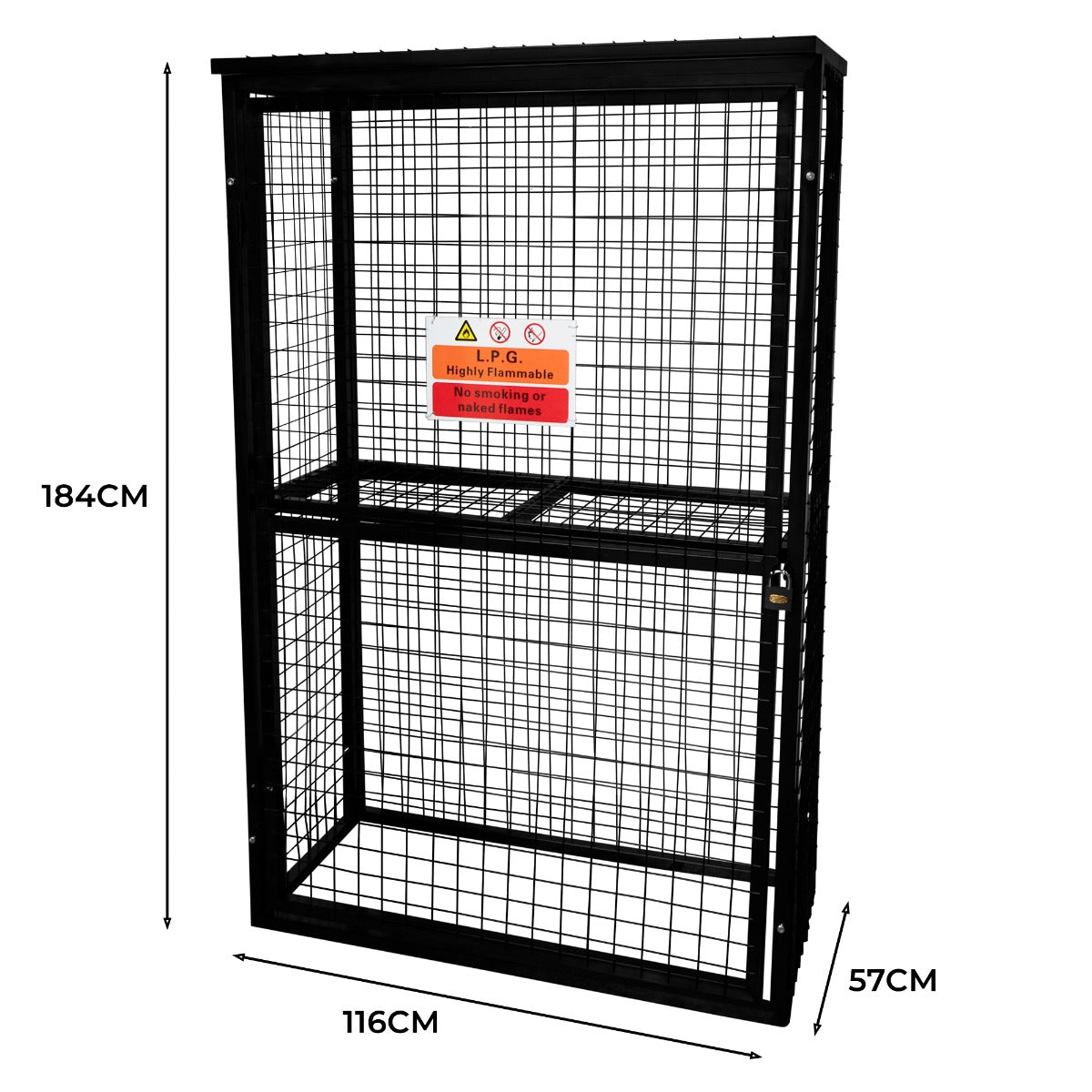 Jaula Metálica Plegable para Cilindros de Gas – 184 x 116 x 57cm