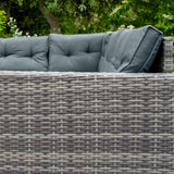 Set Muebles de Jardin Esquinero de Ratán - Gris