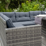 Set Muebles de Jardin Esquinero de Ratán - Gris