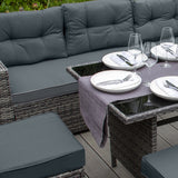 Set Muebles de Jardin Esquinero de Ratán - Gris