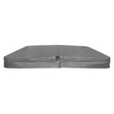 Cubierta gris de 2m x 2m para jacuzzi, con textura suave y resistente, diseñada para proteger y mantener el agua limpia
