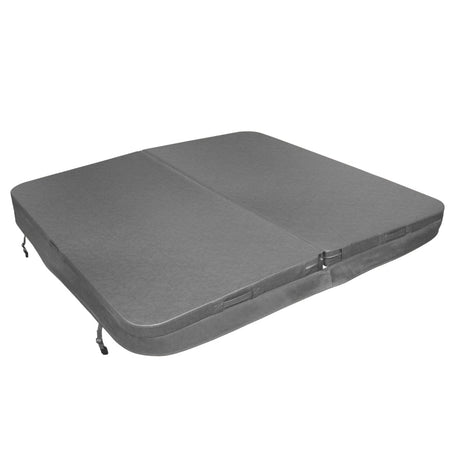 Cubierta gris para jacuzzi de 2,1m x 2,1m, con textura suave y resistente, ideal para proteger y mantener el agua limpia