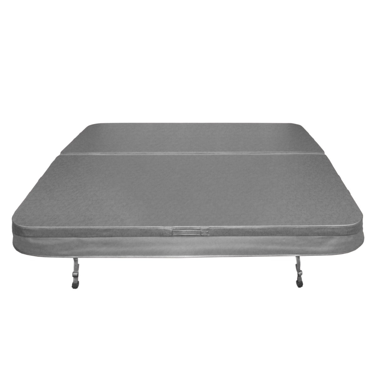 Cubierta gris para jacuzzi de 2,2m x 2,2m, con textura suave y resistente, ideal para proteger y mantener el agua limpia