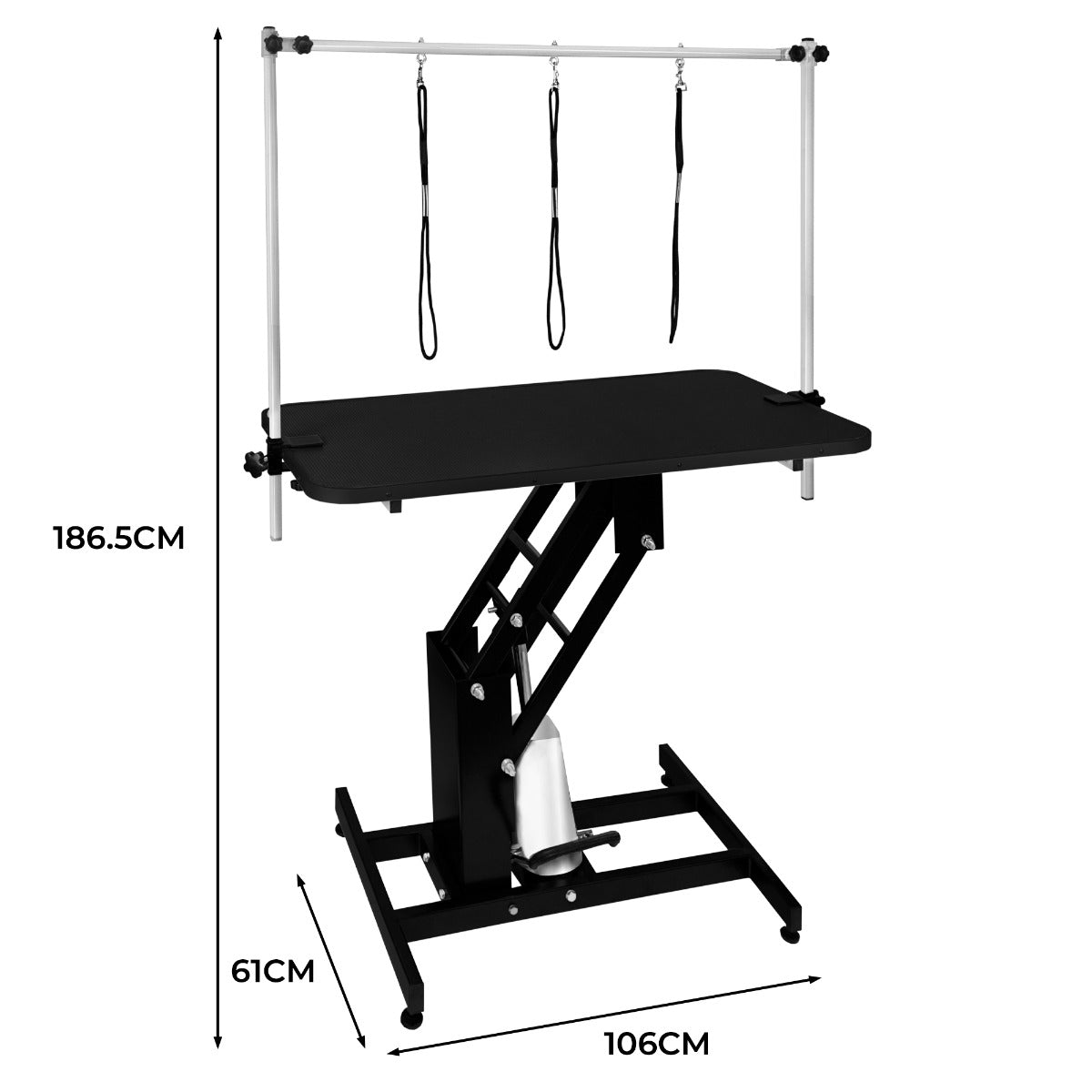 Mesa de Aseo Hidráulica Negra - Superficie Negra