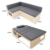 Sofá-Cama en forma de L para Furgoneta/ Camper/ Autocarvana