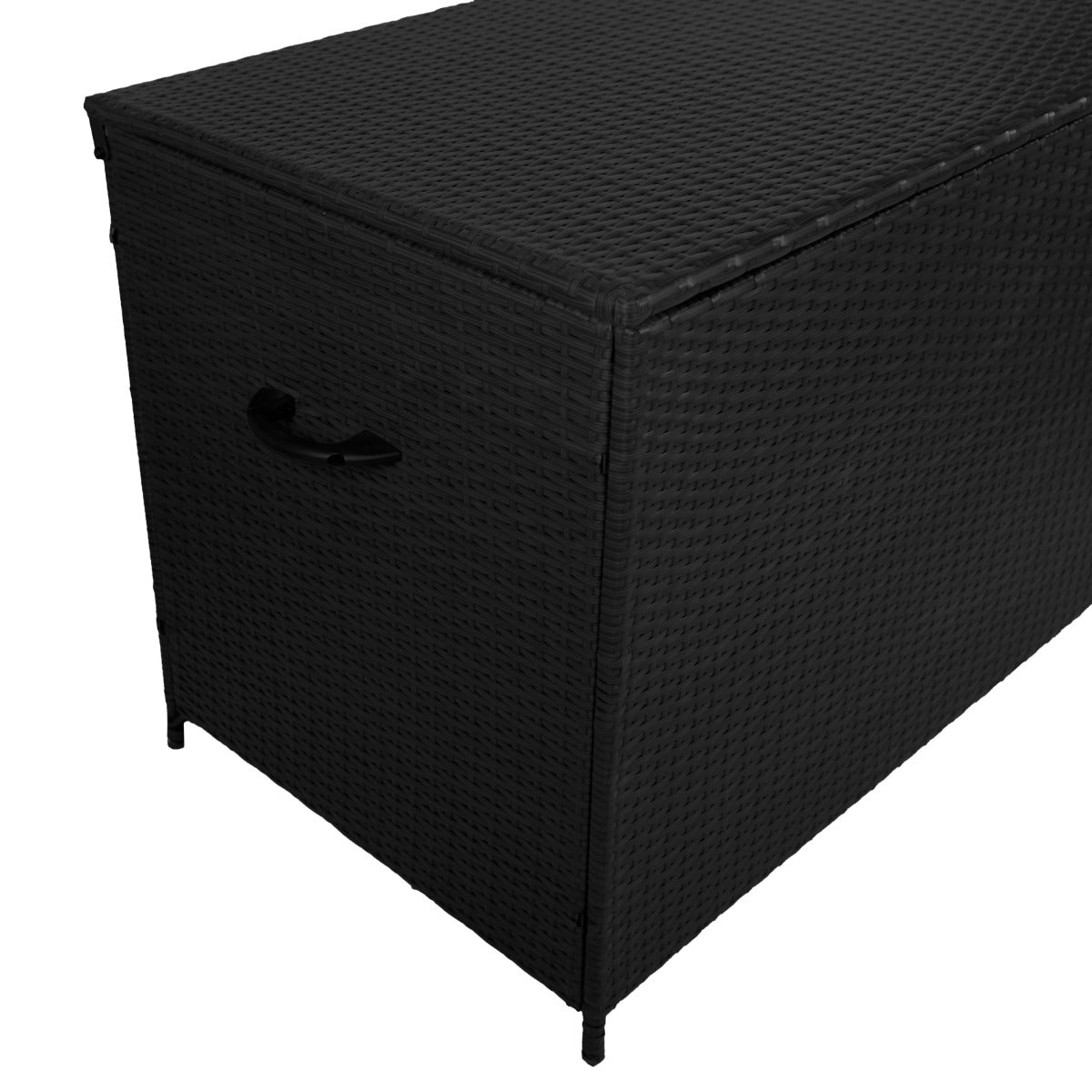 Caja de Almacenamiento para Exterior de Ratán - Negro