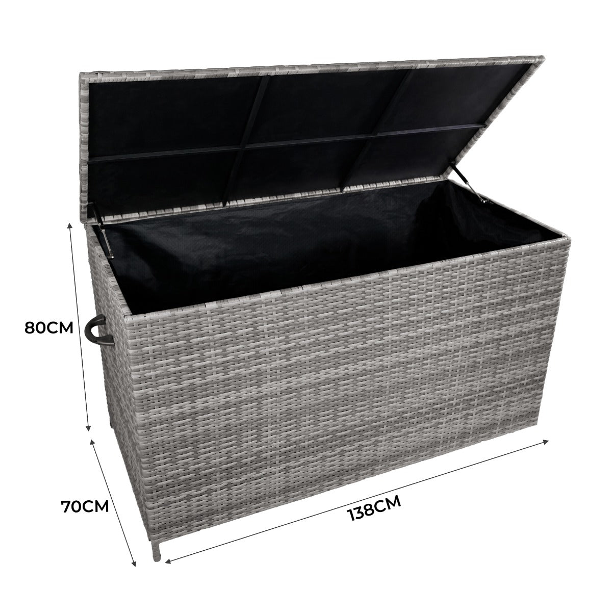 Caja de Almacenamiento para Exterior de Ratán - Gris