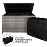 Caja de Almacenamiento para Exterior de Ratán - Gris