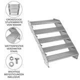 Escalera Galvanizada Ajustable de 5 Escalones– 900mm de Ancho