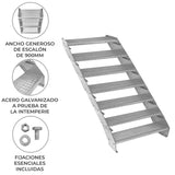 Escalera Galvanizada Ajustable de 7 Escalones– 900mm de Ancho