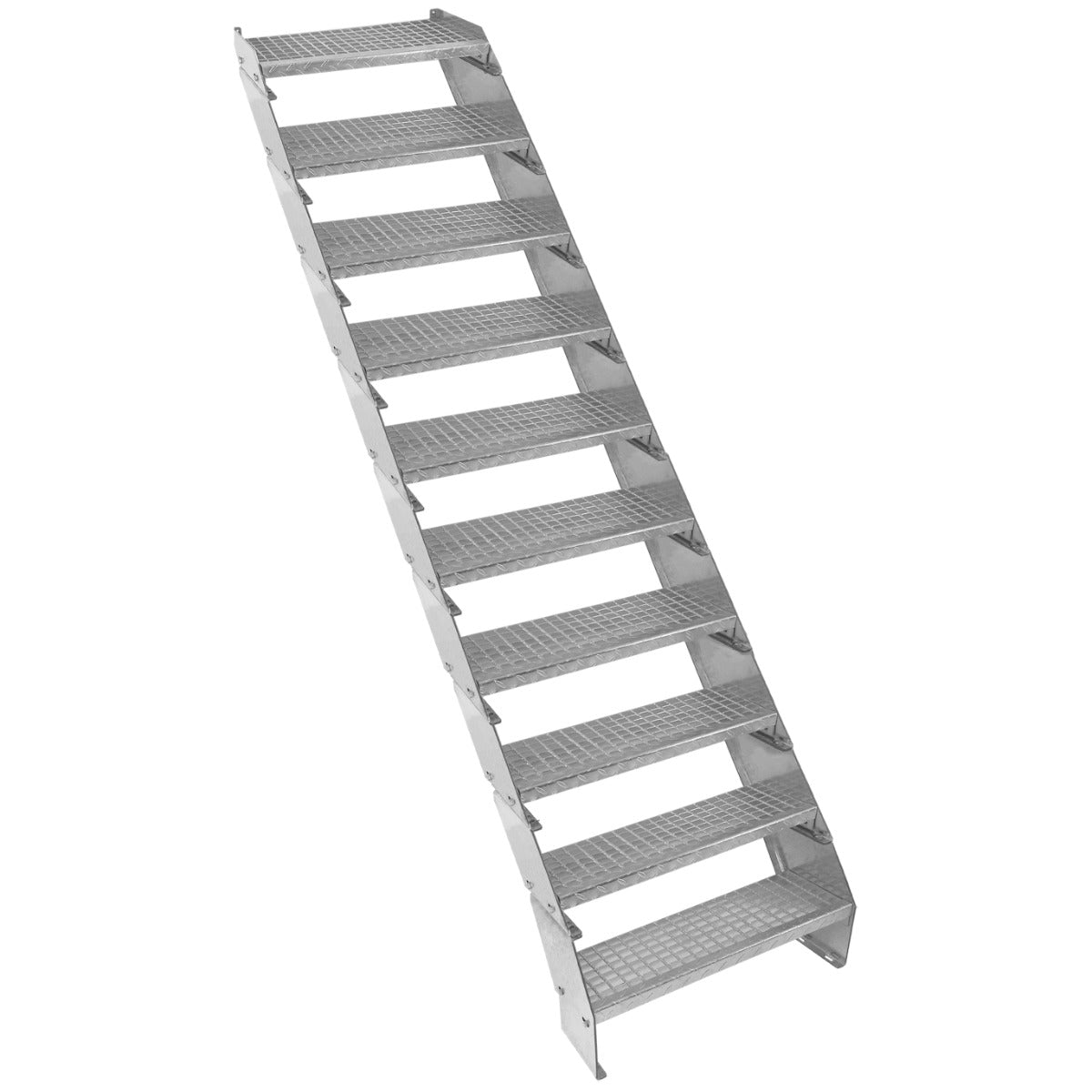 Escalera Galvanizada Ajustable de 10 Escalones– 600mm de Ancho