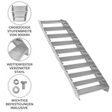 Escalera Galvanizada Ajustable de 10 Escalones– 900mm de Ancho