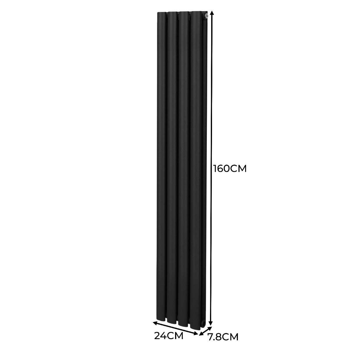 Radiador De Columna Ovalada - 1600mm x 240mm - Negro