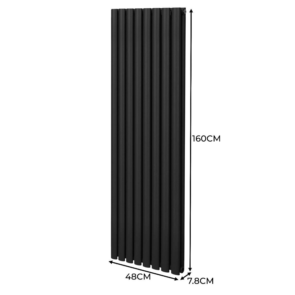 Radiador De Columna Ovalada - 1600mm x 480mm - Negro