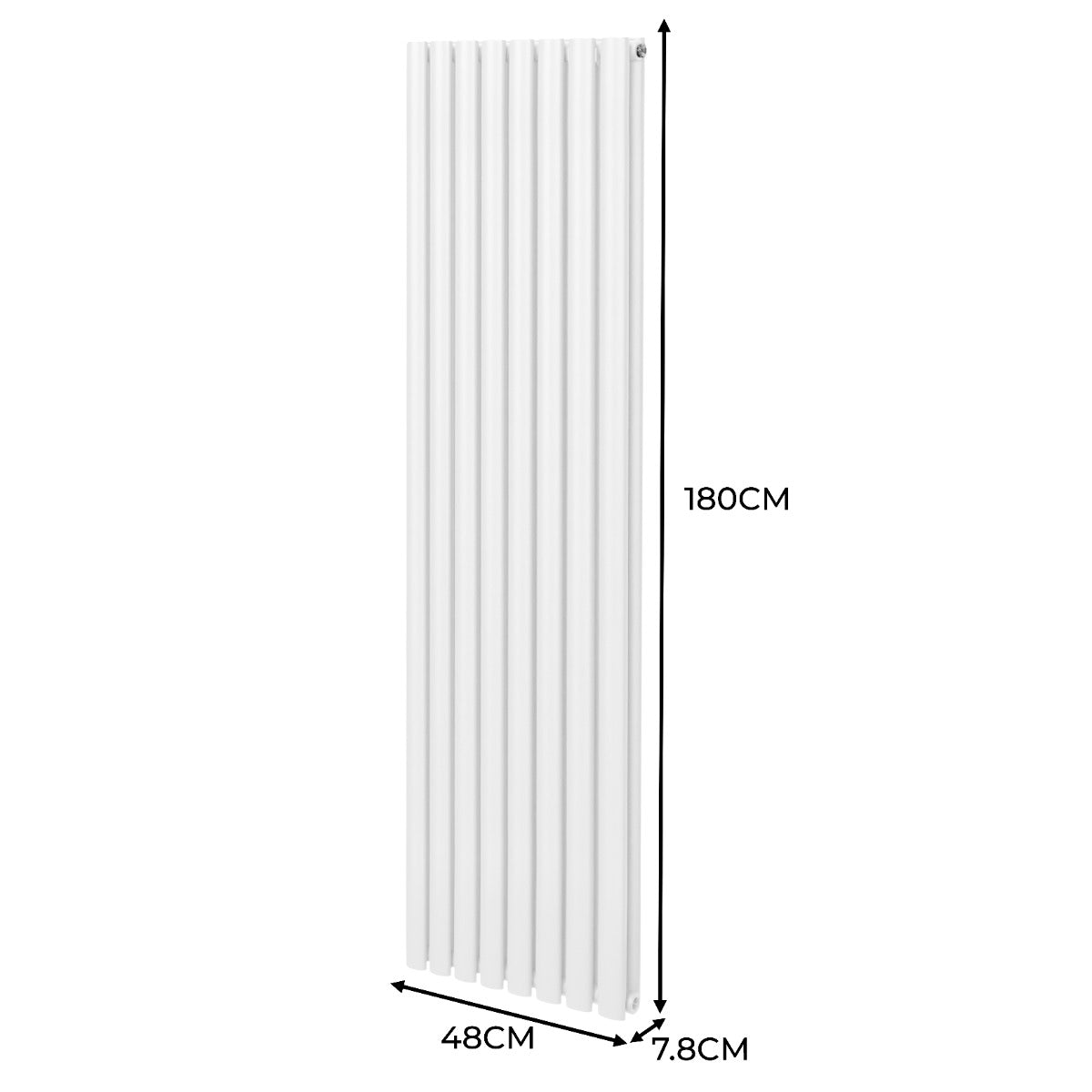 Radiador De Columna Ovalada - 1800mm x 480mm - Blanco