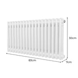 Radiador Tradicional Horizontal de 2 columnas - 300 x 832 mm - Blanco