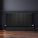 Radiador Tradicional Horizontal de 2 columnas - 600 x 1192mm - Negro