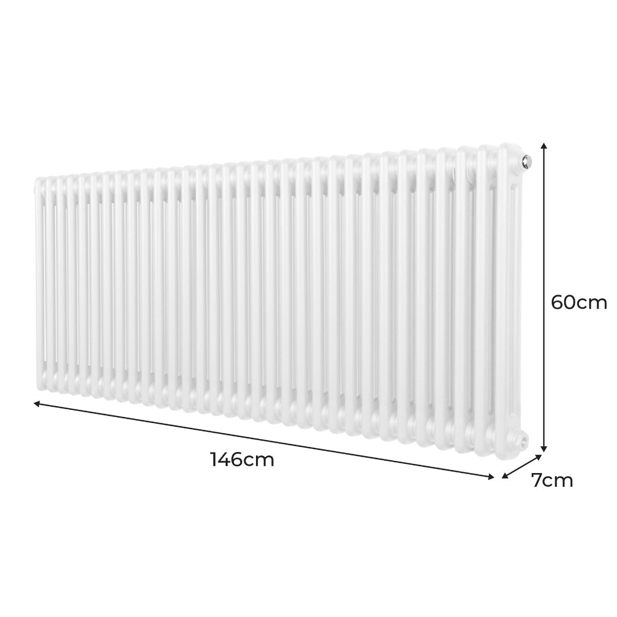 Radiador Tradicional Horizontal de 2 columnas - 600 x 1462mm - Blanco