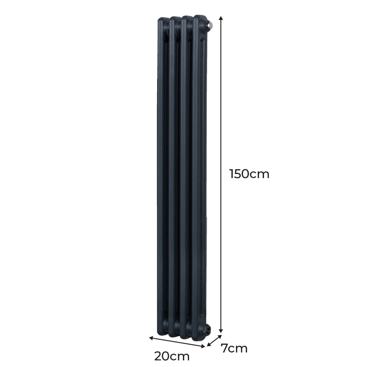 Radiador Tradicional Vertical de 2 columnas - 1500x 202mm - Gris Antracita
