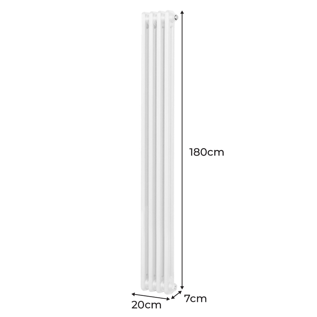 Radiador Tradicional Vertical de 2 columnas - 1800x 202mm - Blanco