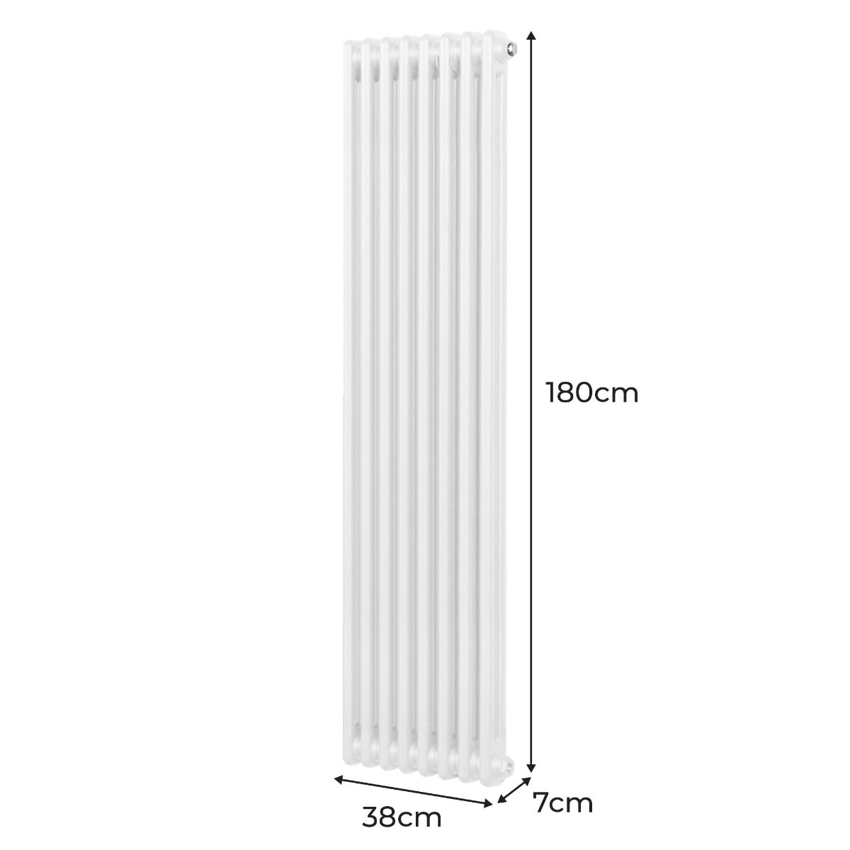 Radiador Tradicional Vertical de 2 columnas - 1800x 382mm - Blanco
