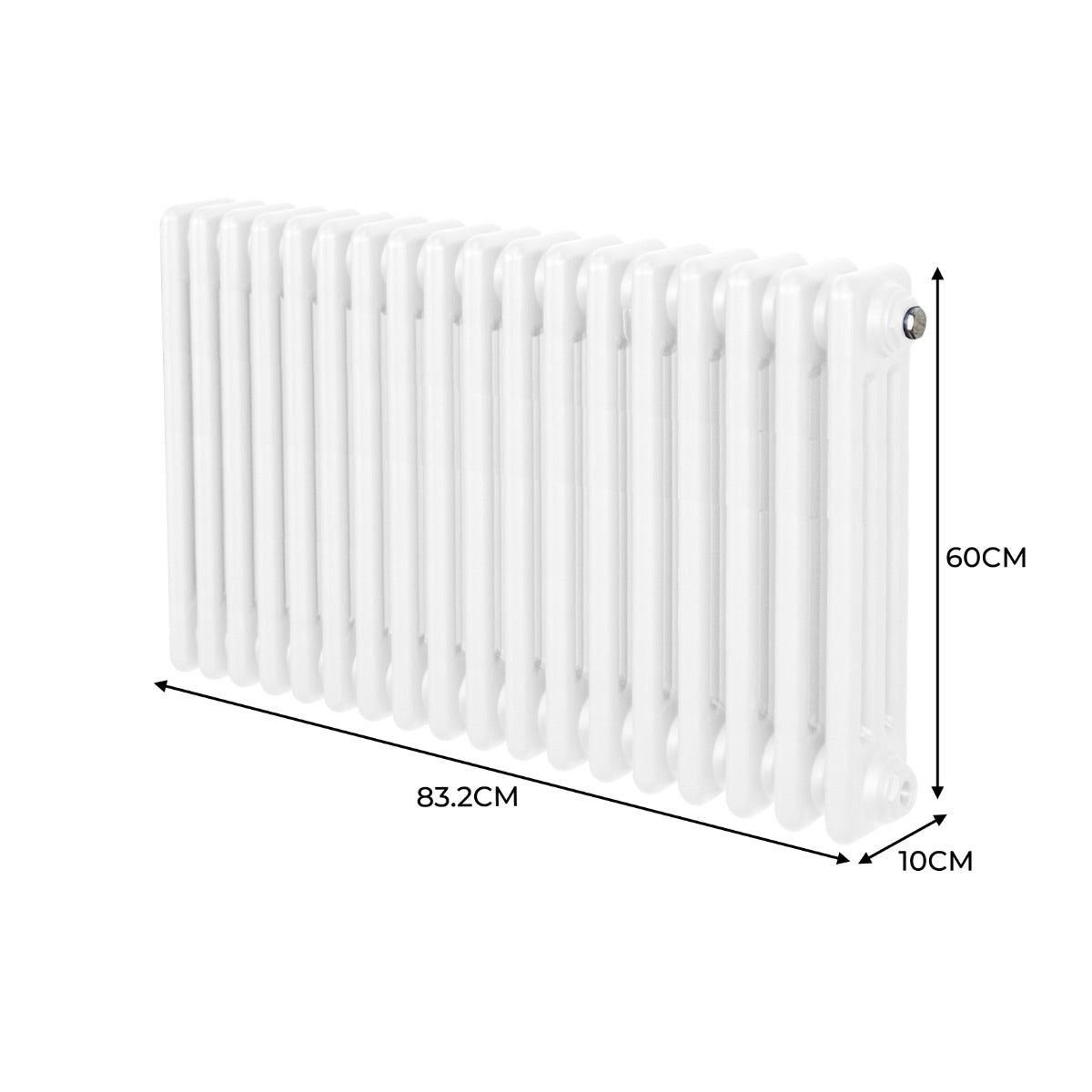 Radiador Tradicional Horizontal de 3 Columnas - 600 x 832mm - Blanco