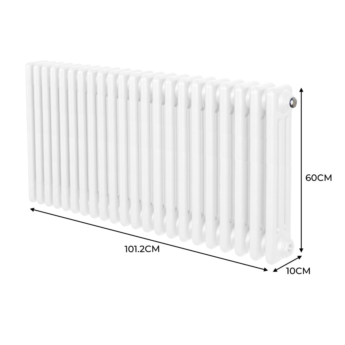 Radiador Tradicional Horizontal de 3 Columnas - 600x 1012mm - Blanco